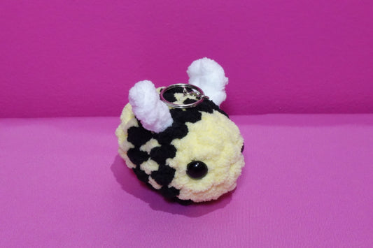 Handmade Crochet Bumble Bee Plushie - Soft Amigurumi Bee Backpack Charm & Gift