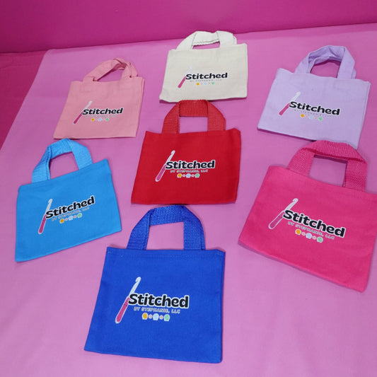 Stitched by Stephanie Mini Canvas Tote – The Perfect Plushie Gift Bag Beige