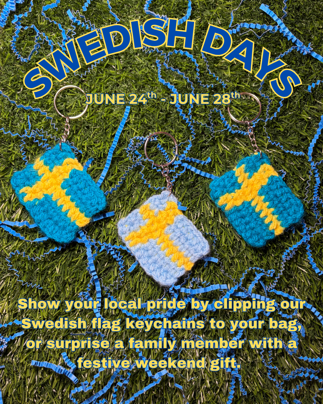 Swedish Days Flag Keychain - Swedish Flag Keepsake