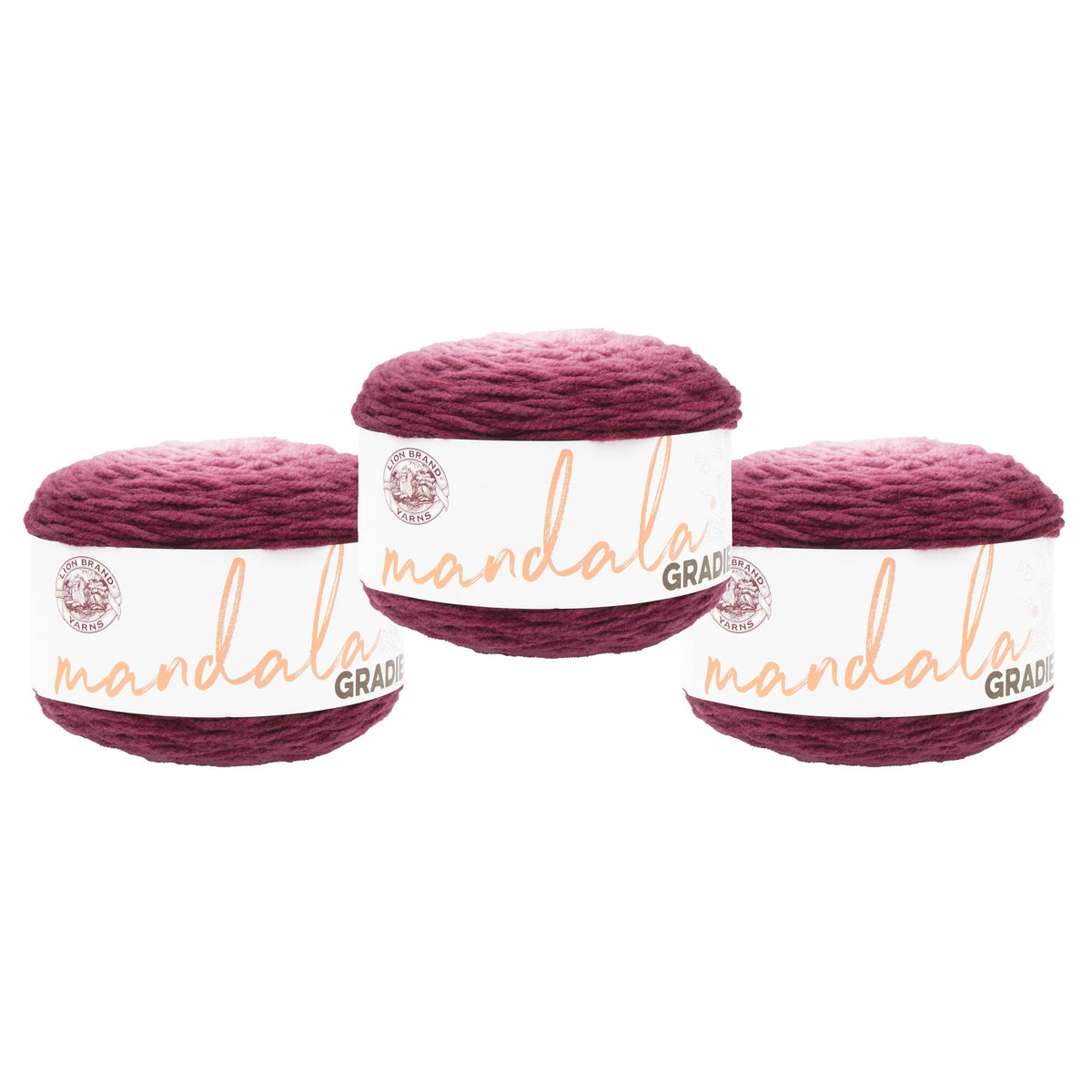 Lion Brand Yarn Mandala Gradient Burgundy