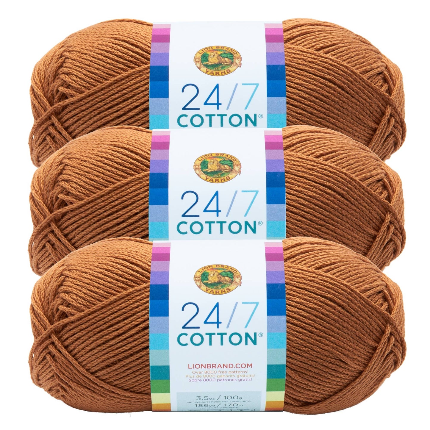 Lion Brand Yarn 24/7 Cotton Camel