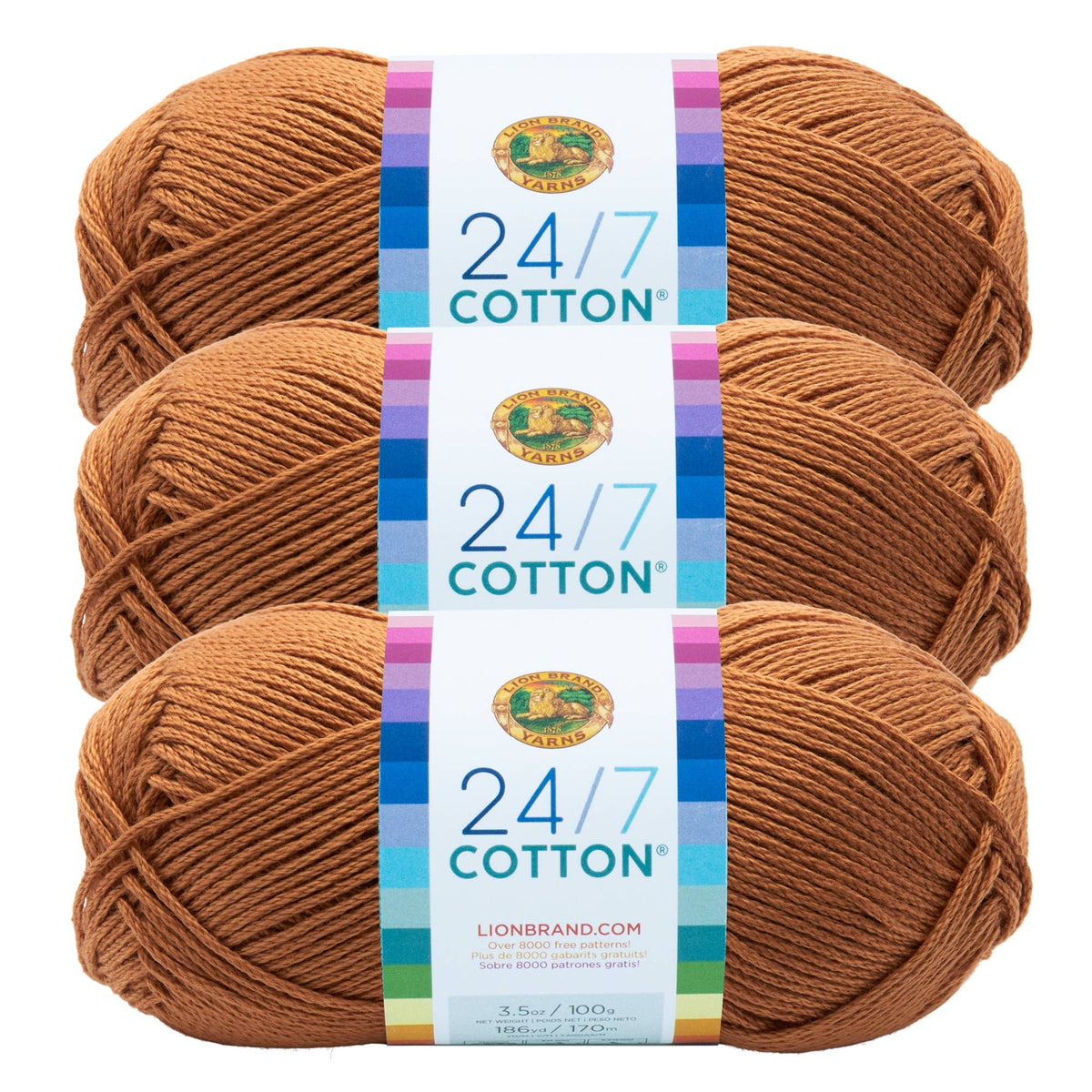 Lion Brand Yarn 24/7 Cotton Camel