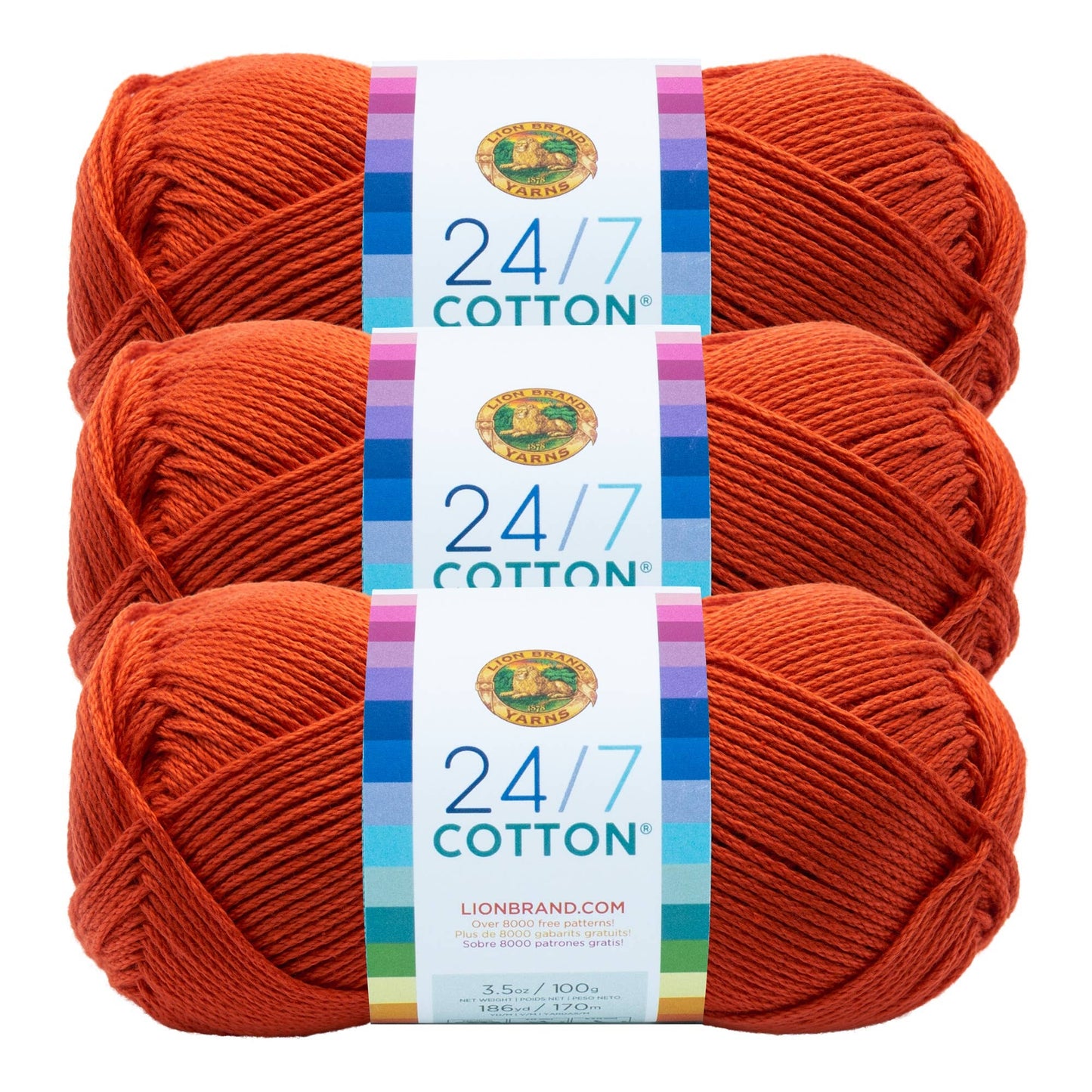 Lion Brand Yarn 24/7 Cotton Tangerine