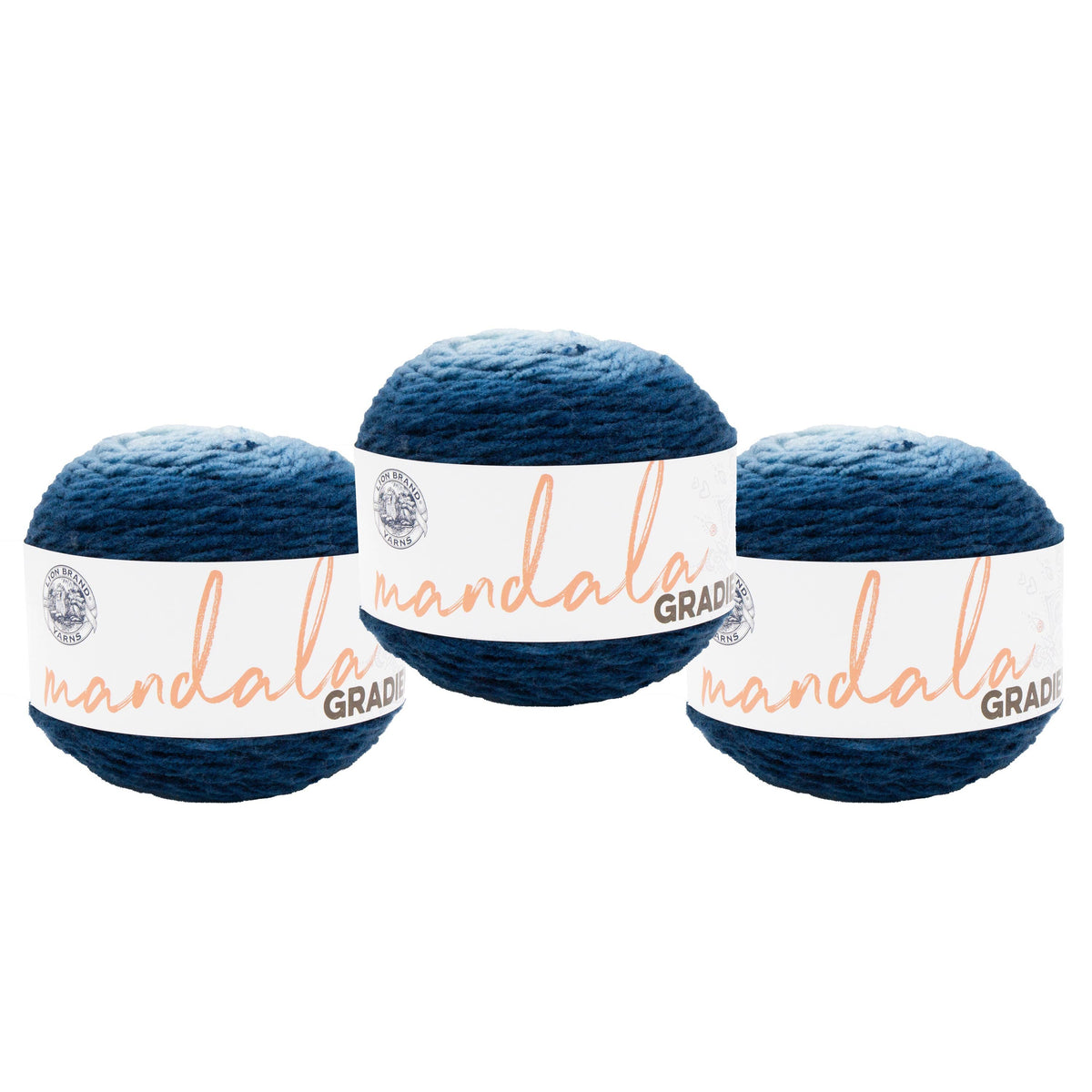 Lion Brand Yarn Mandala Gradient Steel Blue