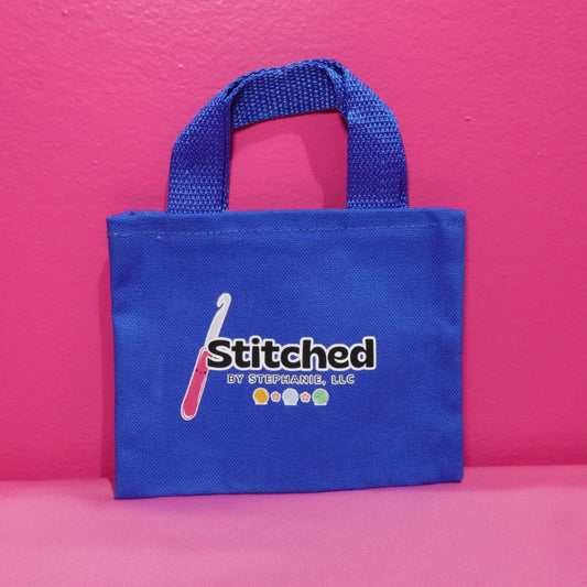 Stitched by Stephanie Mini Canvas Tote – The Perfect Plushie Gift Bag Dark Blue