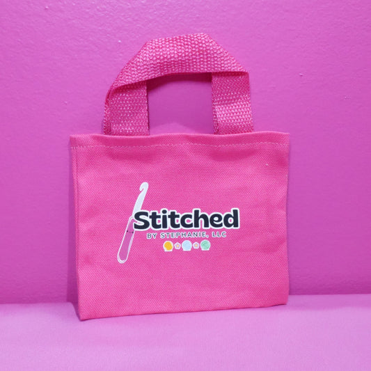 Stitched by Stephanie Mini Canvas Tote – The Perfect Plushie Gift Bag Pink