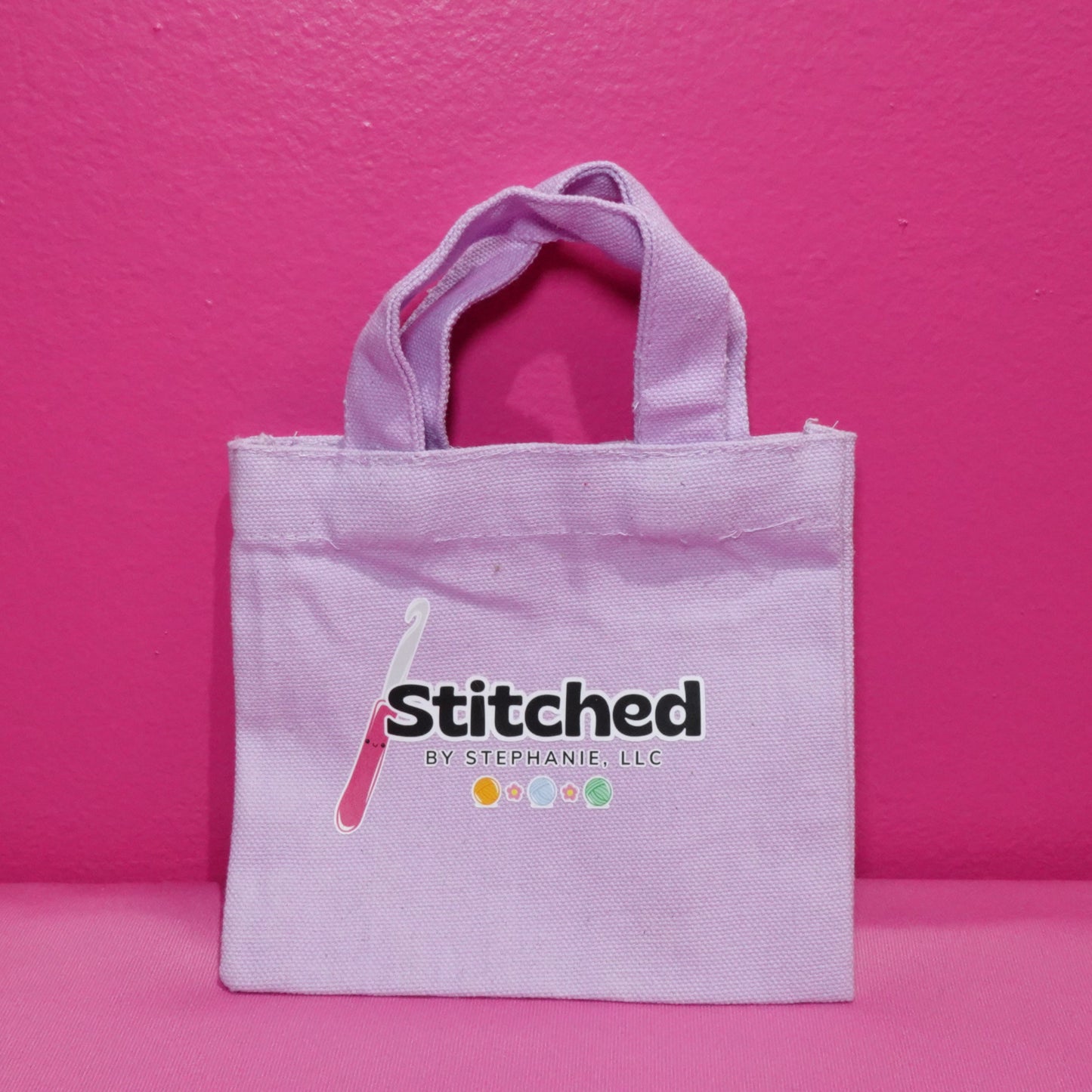 Stitched by Stephanie Mini Canvas Tote – The Perfect Plushie Gift Bag Purple