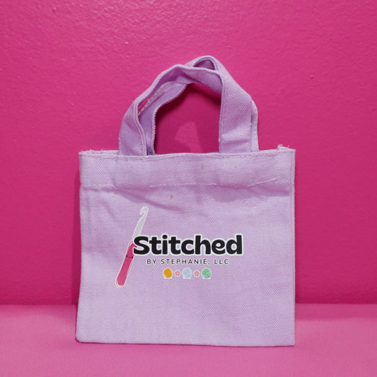 Stitched by Stephanie Mini Canvas Tote – The Perfect Plushie Gift Bag Purple