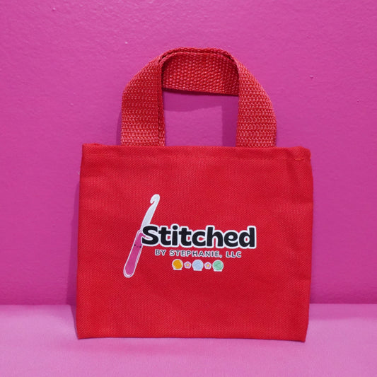 Stitched by Stephanie Mini Canvas Tote – The Perfect Plushie Gift Bag Red
