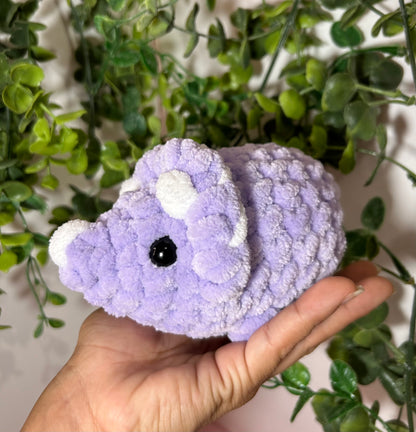 Crochet Triceratops Plushie Purple Dinosaur