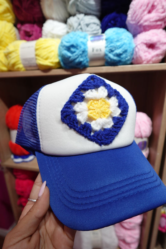 Blue Granny Square Hat