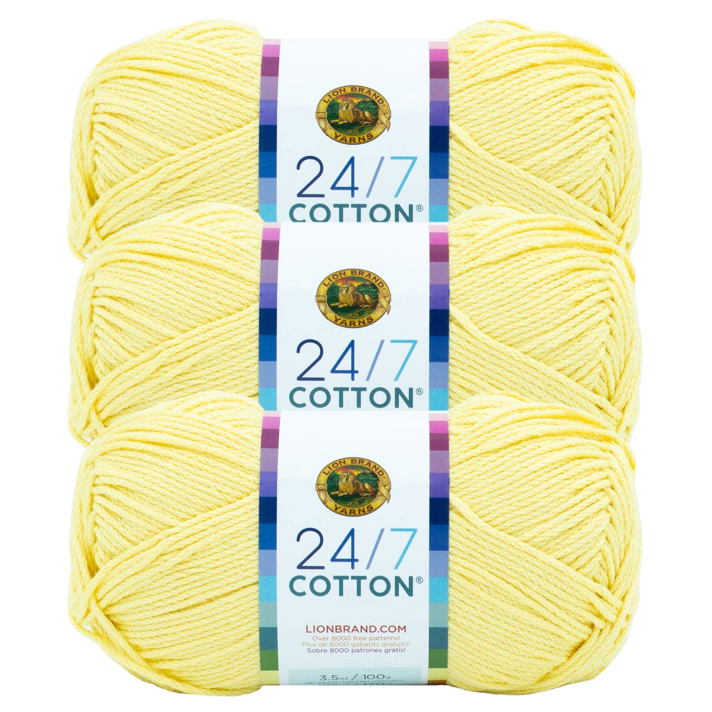 Lion Brand Yarn 24/7 Cotton Lemon