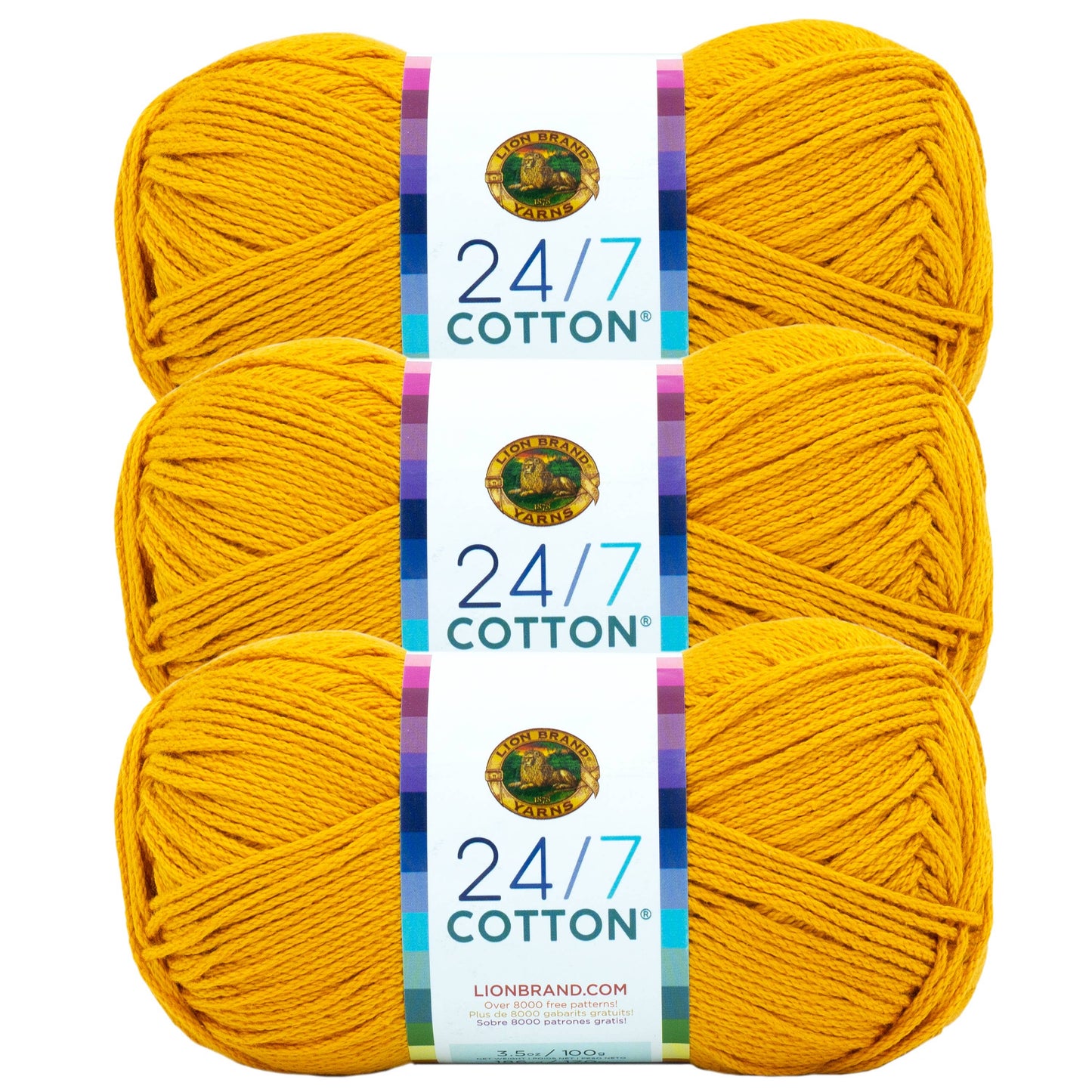 Lion Brand Yarn 24/7 Cotton Goldenrod