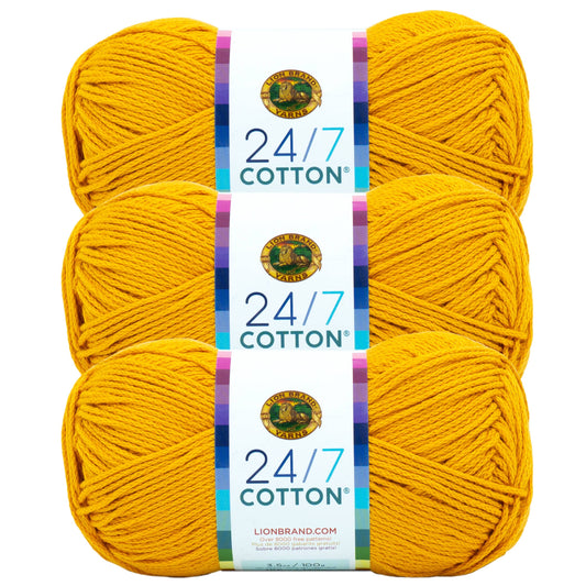 Lion Brand Yarn 24/7 Cotton Goldenrod